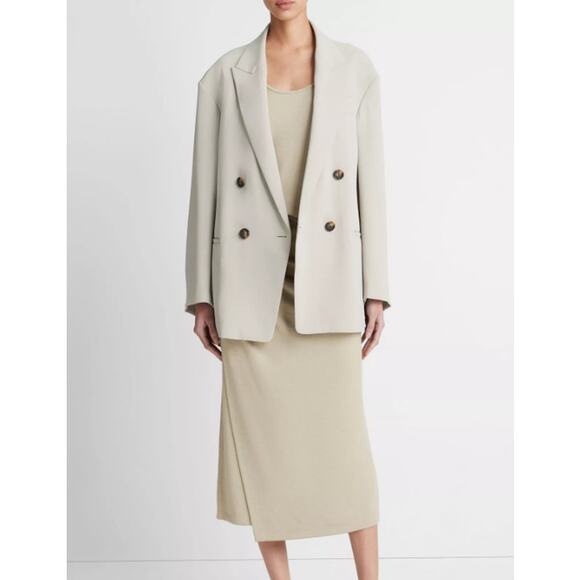 Vince Crepe Double-Breasted Blazer Size 10 - Picture 2 of 9